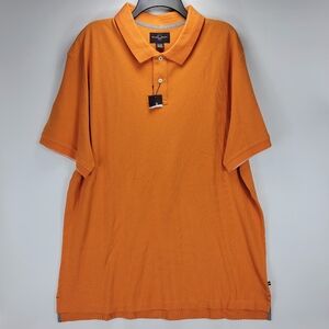 Black Brown 1826 Short Sleeve Polo Shirt Mens XL Orange Business Casual Work